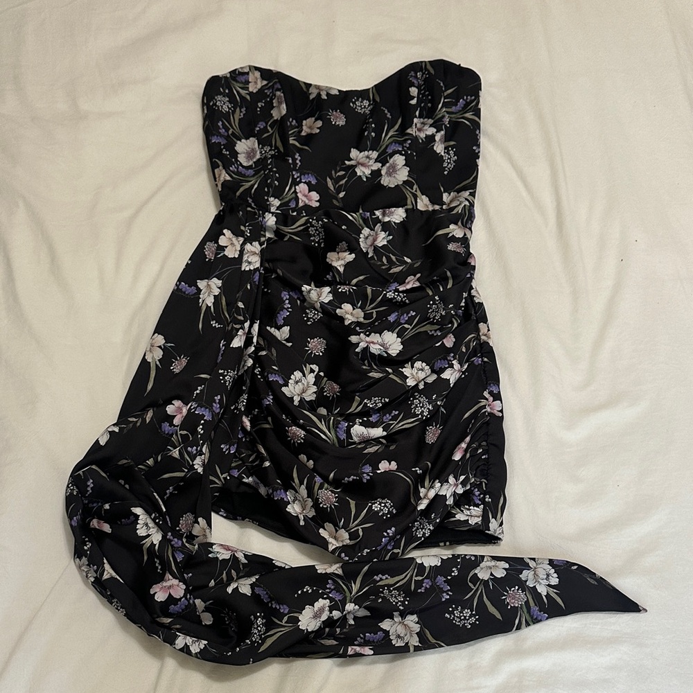 Katie May Black Floral Mini Dress